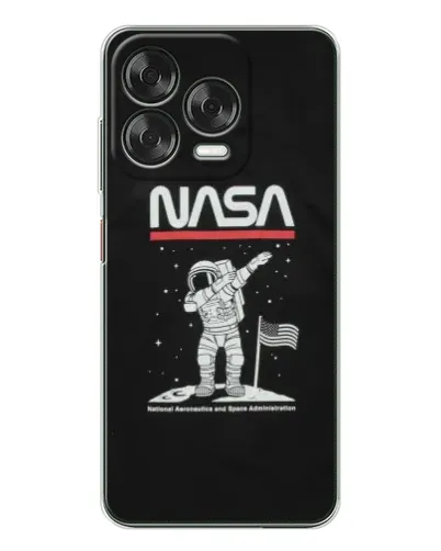 Чехол для ZTE Nubia V70 Design с картинкой «NASA — шагаем по Луне»