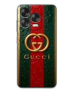 Чохол для ZTE Nubia V70 Design з картинкою «Gucci — фірмова смуга та золото»