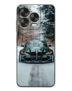 Чехол для ZTE Nubia V70 Design с картинкой «BMW в зимнем лесу»