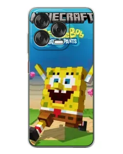 Чохол для ZTE Nubia V70 Design з картинкою «Губка Боб Minecraft»