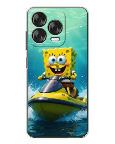 Чохол для ZTE Nubia V70 Design з картинкою «Спанч Боб на гідроциклі»