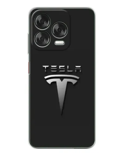 Чехол для ZTE Nubia V70 Design с картинкой «Стальной логотип Tesla»