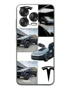 Чехол для ZTE Nubia V70 Design с картинкой «Коллаж Cybertruck Tesla»