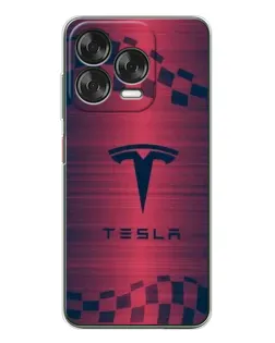 Чехол для ZTE Nubia V70 Design с картинкой «Тесла красный карбон»