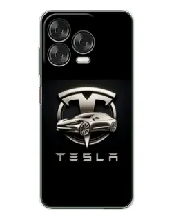 Чехол для ZTE Nubia V70 Design с картинкой «Tesla — серебристое авто»