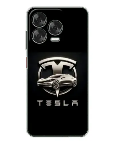 Чехол для ZTE Nubia V70 Design с картинкой «Tesla — серебристое авто»