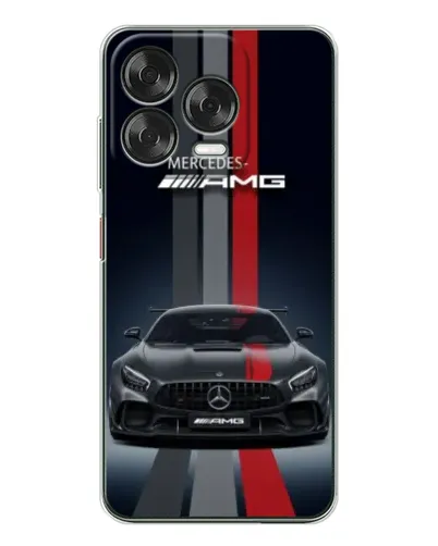 Чехол для ZTE Nubia V70 Design с картинкой «Mercedes — белый карбон»