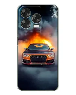 Чехол для ZTE Nubia V70 Design с картинкой «Audi в огненном дыму»