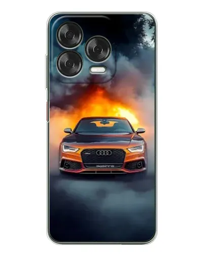 Чехол для ZTE Nubia V70 Design с картинкой «Audi в огненном дыму»