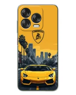 Чехол для ZTE Nubia V70 Design с картинкой «Желтый Lamborghini город»