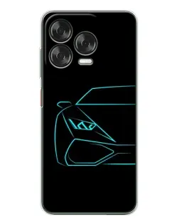 Чехол для ZTE Nubia V70 Design с картинкой «Голубой силуэт Lamborghini»