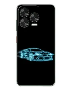 Чехол для ZTE Nubia V70 Design с картинкой «Неоновый контур Lamborghini»