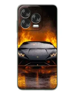 Чехол для ZTE Nubia V70 Design с картинкой «Lamborghini в огне»