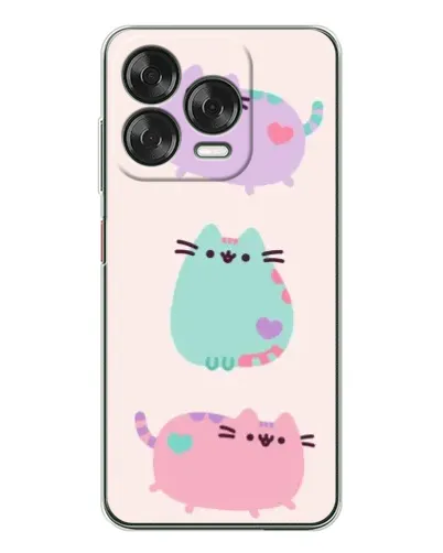 Чохол для ZTE Nubia V70 Design з картинкою «Pusheen тріо»