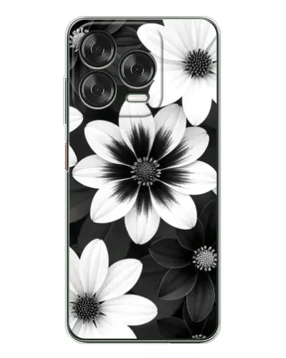Чехол для ZTE Nubia V70 Design с картинкой «Монохромные астры»