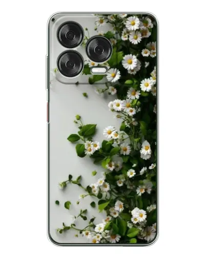 Чехол для ZTE Nubia V70 Design с картинкой «Ветка мелких белых цветов»