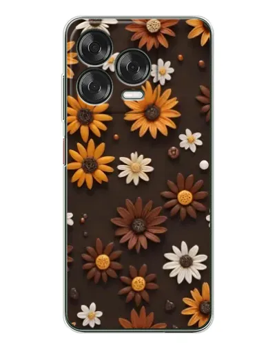 Чехол для ZTE Nubia V70 Design с картинкой «Узор из маленьких подсолнухов»