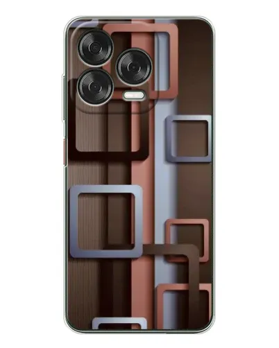 Чехол для ZTE Nubia V70 Design с картинкой «Коричневые объемные квадраты» Чехол для ZTE Nubia V70 Design с картинкой «Коричневые объемные квадраты»