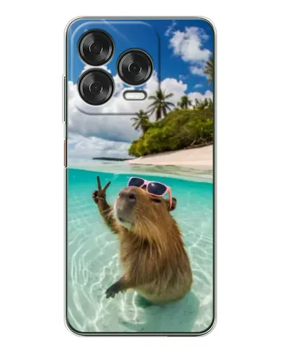 Чехол для ZTE Nubia V70 Design с картинкой «Капибара на море»