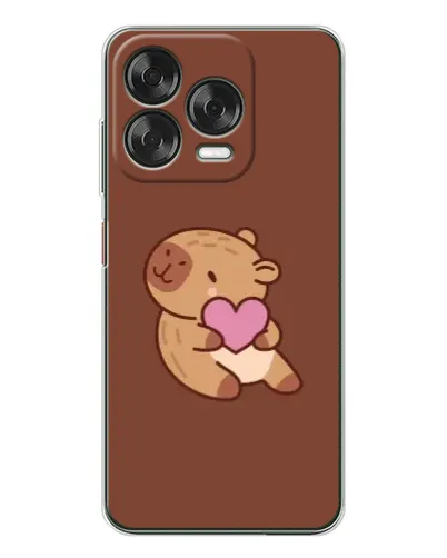 Чехол для ZTE Nubia V70 Design с картинкой «Капибара с сердцем»
