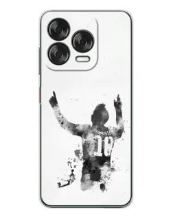 Чехол для ZTE Nubia V70 Design с картинкой «Черно-белый силуэт Месси»