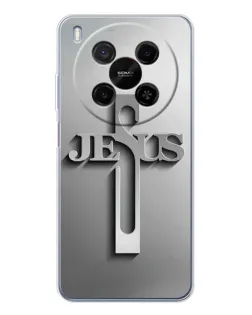 Чохол для ZTE Nubia V70 Max з картинкою «Металевий хрест Jesus»