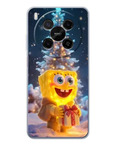 Чехол для ZTE Nubia V70 Max с картинкой «Рождественский Спанч Боб»
