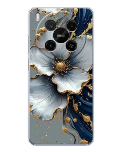 Чехол для ZTE Nubia V70 Max с картинкой «Белый цветок и золотой флюид» Чехол для ZTE Nubia V70 Max с картинкой «Белый цветок и золотой флюид»