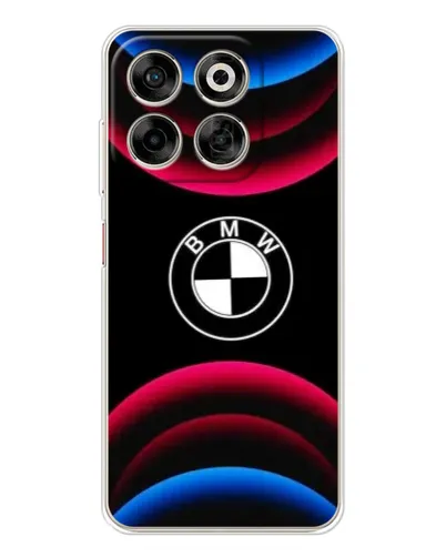 Чехол для ZTE Nubia V70 с картинкой «Логотип BMW и неоновые дуги»