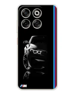 Чехол для ZTE Nubia V70 с картинкой «Силуэт BMW в темноте»