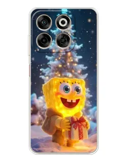 Чехол для ZTE Nubia V70 с картинкой «Рождественский Спанч Боб»