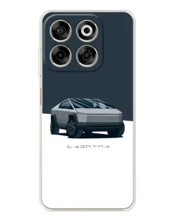 Чехол для ZTE Nubia V70 с картинкой «Серебристый Cybertruck Tesla»