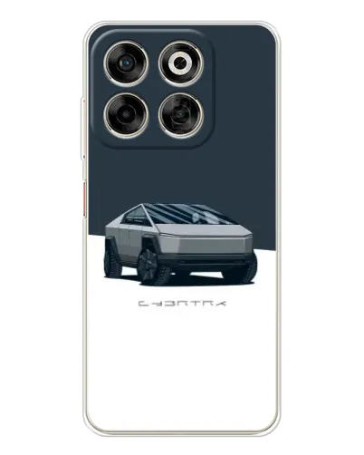 Чехол для ZTE Nubia V70 с картинкой «Серебристый Cybertruck Tesla»