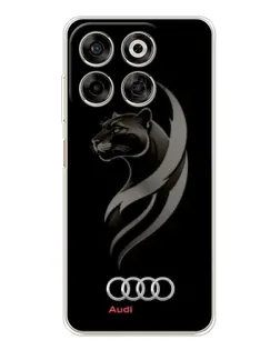 Чехол для ZTE Nubia V70 с картинкой «Графика — пантера и Audi»