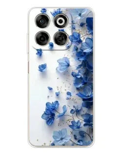 Чехол для ZTE Nubia V70 с картинкой «Голубой цветочный каскад»