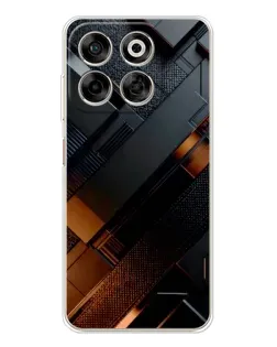 Чехол для ZTE Nubia V70 с картинкой «Черные геометрические блоки»