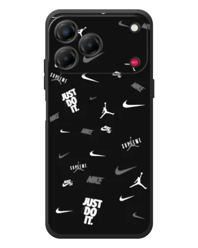 Чехол для ZTE Nubia V80 Design с картинкой «Nike Black Pattern»