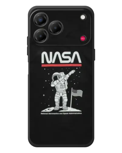 Чехол для ZTE Nubia V80 Design с картинкой «NASA — шагаем по Луне»