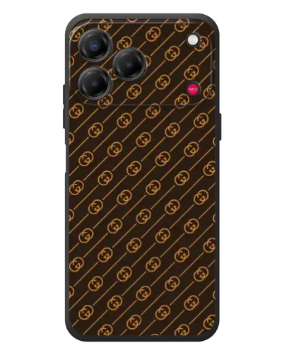 Чехол для ZTE Nubia V80 Design с картинкой «Gucci — золотые диагонали»