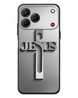 Чехол для ZTE Nubia V80 Design с картинкой «Металлический крест Jesus»