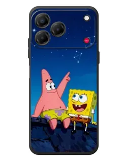 Чехол для ZTE Nubia V80 Design с картинкой «Губка Боб и Патрик ночью»