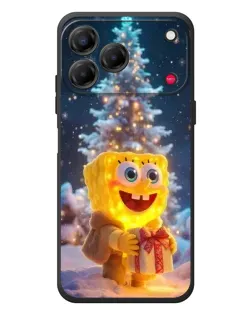 Чехол для ZTE Nubia V80 Design с картинкой «Рождественский Спанч Боб»
