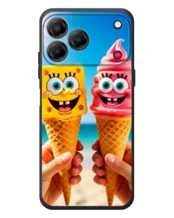 Чехол для ZTE Nubia V80 Design с картинкой «Спанч Боб мороженое»
