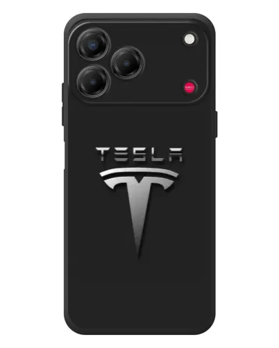 Чехол для ZTE Nubia V80 Design с картинкой «Стальной логотип Tesla»
