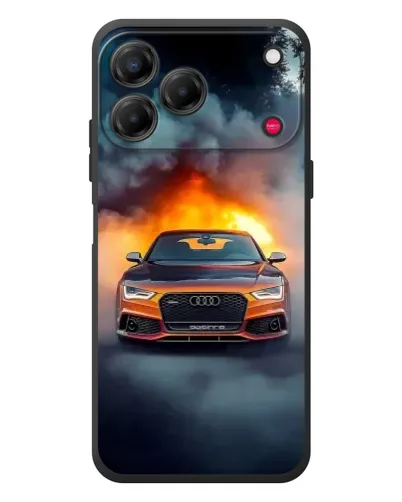 Чехол для ZTE Nubia V80 Design с картинкой «Audi в огненном дыму»