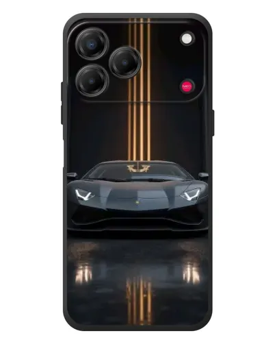 Чехол для ZTE Nubia V80 Design с картинкой «Lamborghini золотые линии»