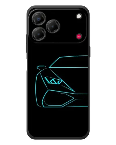 Чехол для ZTE Nubia V80 Design с картинкой «Голубой силуэт Lamborghini»
