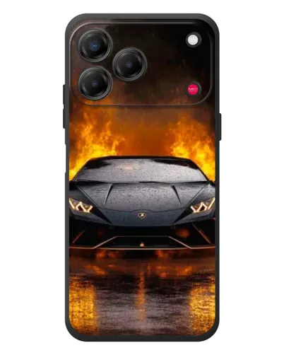 Чехол для ZTE Nubia V80 Design с картинкой «Lamborghini в огне»
