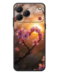 Чехол для ZTE Nubia V80 Design с картинкой «Розовый цвет сердце на фоне заката» Чехол для ZTE Nubia V80 Design с картинкой «Розовый цвет сердце на фоне заката»