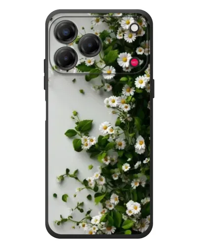 Чехол для ZTE Nubia V80 Design с картинкой «Ветка мелких белых цветов»